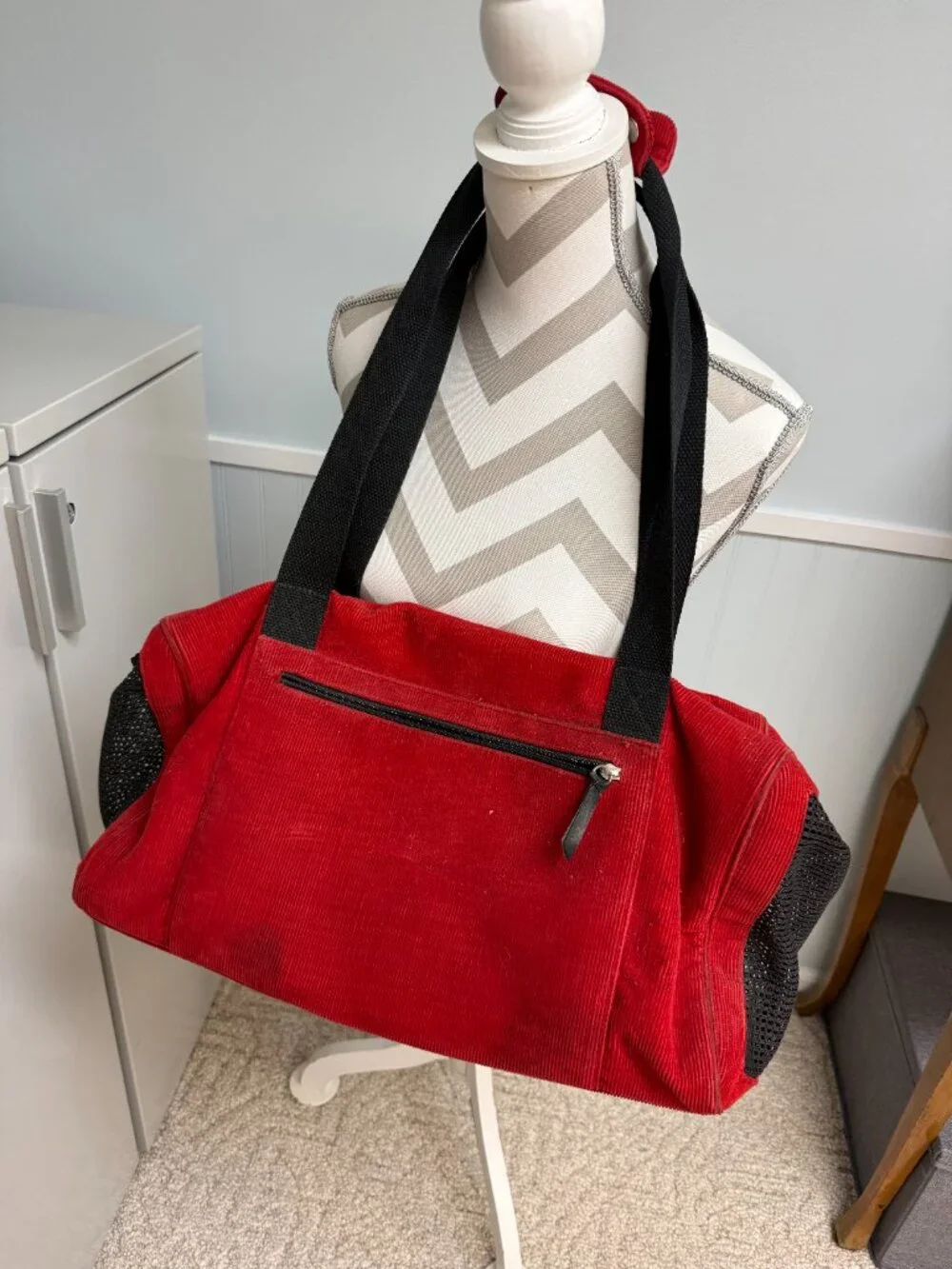 Kate Spade Red Corduroy Dog Carrier